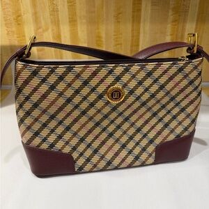 Daks  London Elegant Burgundy and Beige Patterned Women's Bag